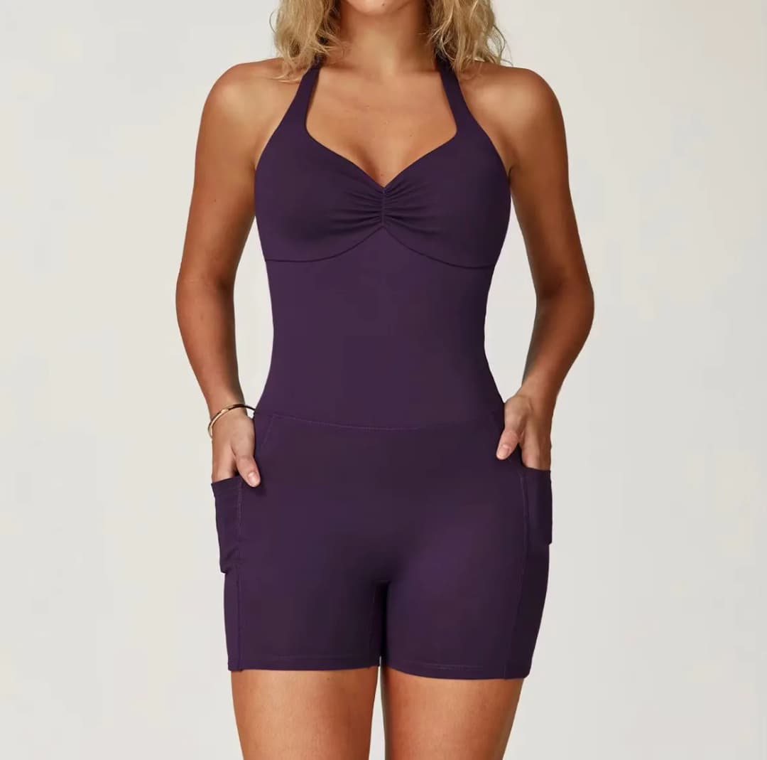 Jumpsuit Deportivo - Con Bolsillos y Espalda Descubierta